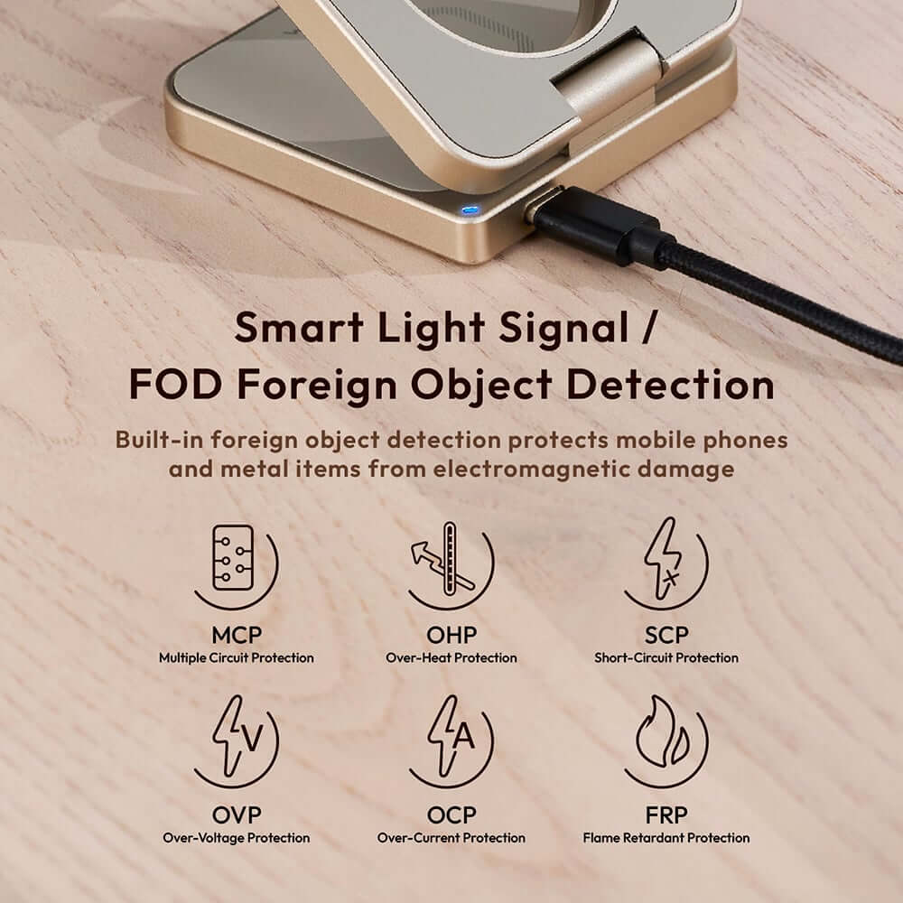 แท่นชาร์จไร้สาย ADAM elements Mag 3 Pro Qi2 3-in-1 Foldable Travel Charging Station สีเทาเข้ม
